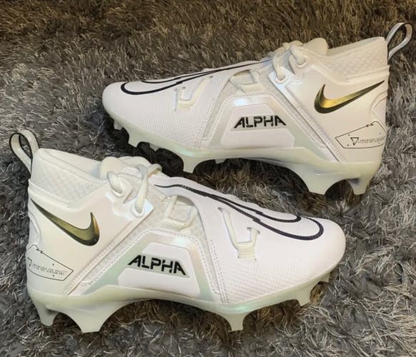 Size 10.5 Men’s Nike Alpha Menace Pro 3 White Black Football Cleats
