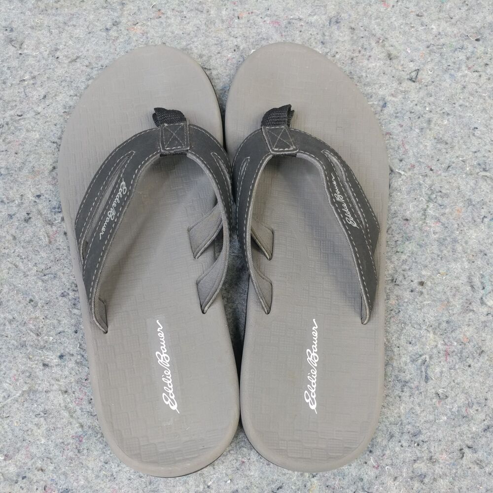 Eddie Bauer Break Point Womens Shoes Size 7 Flip Flops Gray Black