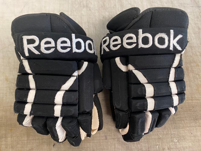 Reebok 852 4 Roll Pro Stock Hockey Gloves 14" Black Penguins 4168