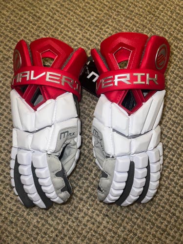 Harvard Lacrosse Maverik Max Lacrosse Gloves 13" New