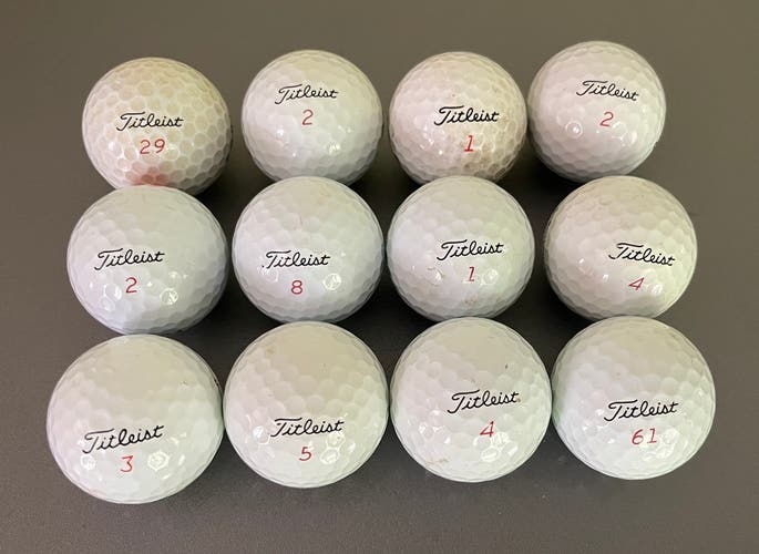 (12) TITLEIST Pro V1x Golf Balls dozen used/recycled (lotU1)