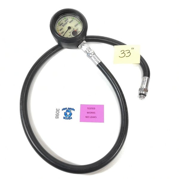 Sherwood 5000 PSI SPG Pressure Gauge w Boot Console  Thermometer Scuba Dive  SidelineSwap