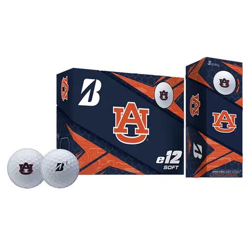 Bridgestone Golf e12 Soft NCAA - 6 Golf Ball Pack - Half Dozen - Auburn Tigers
