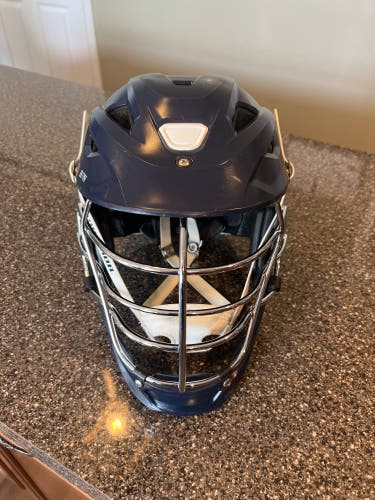 Warrior Burn Navy and Chrome Helmet - Medium