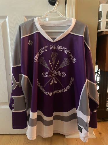 Purple First Nations Box Lacrosse Game Jersey Adult Unisex  Jersey