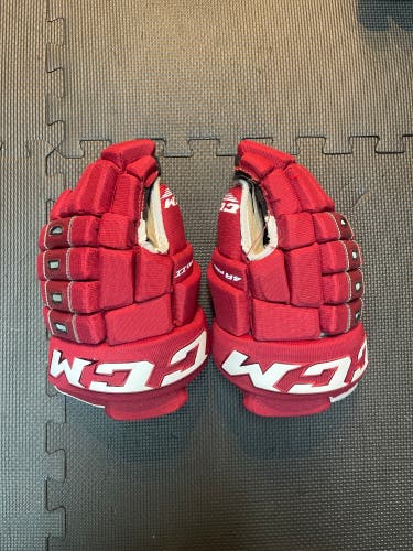 Used Maroon CCM 13" Tacks 4 Roll Pro 2 Gloves