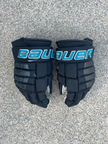Used Matt Nieto Sharks Bauer 14" Pro Series Gloves
