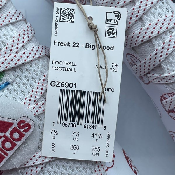 Adidas Freak 22 Big DSG SM Football Cleats White Red GZ6901 Men's Sz 8 SidelineSwap