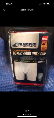 Champro mens xl boxer brief cup compression shorts