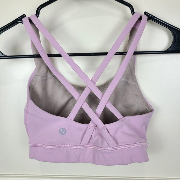 Lululemon Energy Bra Size 2 Pink Strappy Back Workout Gym Running