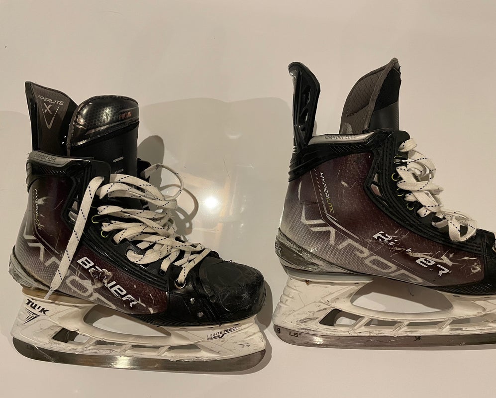 Used Bauer Regular Width Pro Stock Size 8 Vapor Hyperlite Hockey Skates/ Sam Poulin/ Penguins