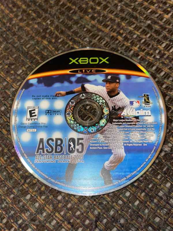MLB all star baseball 2005 featuring Derek jeter disc only used Xbox vintage