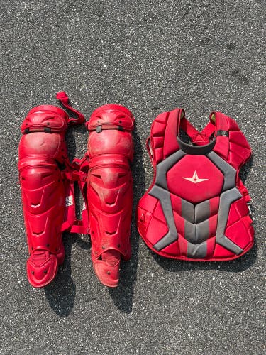 LA Angels Issued All Star System 7 Catcher's Gear - Red