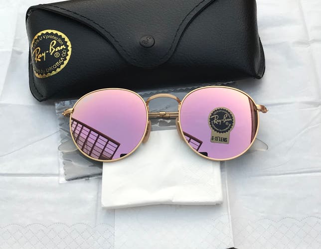 Pink lenses round 3447 sunglasses