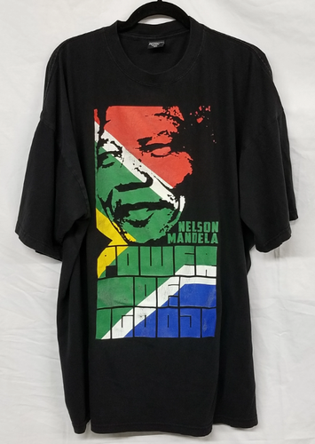 Nelson Mandela T Shirt Mens 5XL Black Vintage 90s Short Sleeve BHM Juneteenth