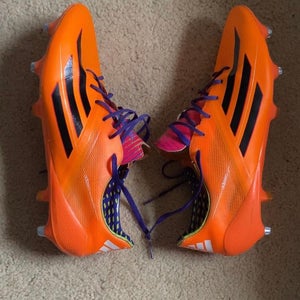 ADIDAS F50 ADIZERO TRX FG ZEST/BLACK/PURPLE (SG) (Size 11)