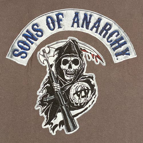 Sons Of Anarchy T Shirt Mens Large Brown Short Sleeve Graphic Soul Reaper FX TV