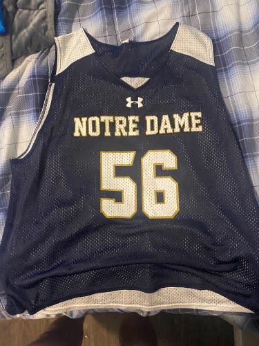 White And Blue Notre Dame Practice Pinny Under Armour Jersey