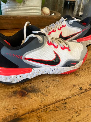 White Used Turf Cleats Low Top Alpha huarache elite 3