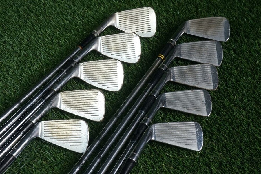 VINTAGE MUSCLE BACK ARNOLD PALMER THE STANDARD 1-P IRONS SET, STIFF STEEL SHAFTS