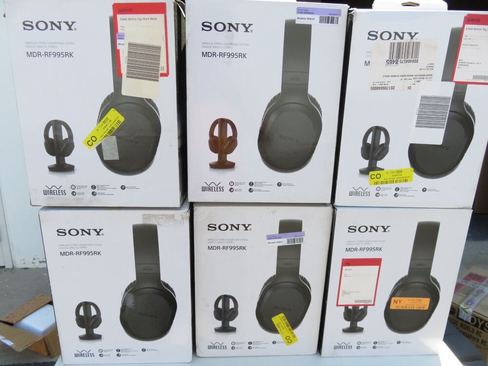 Sony Wireless Headphones MDR RF995RK Black * LOT OF 6 *