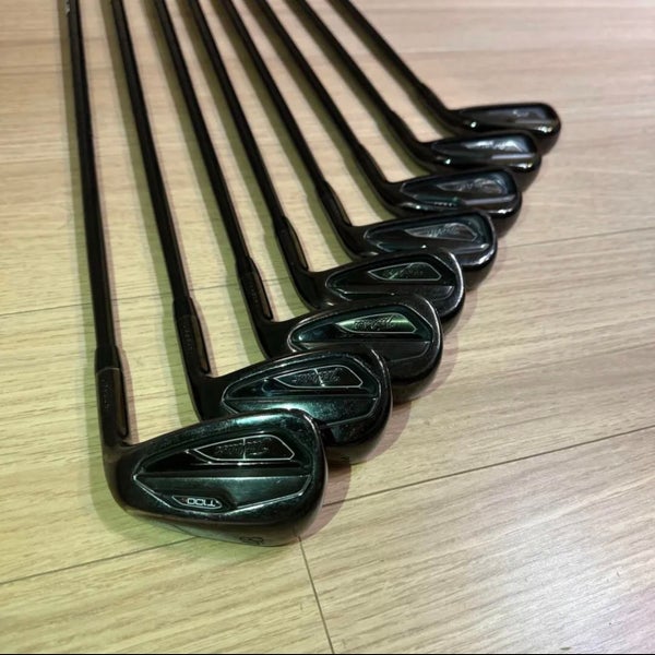 Limited Edition Blackout Titleist Right Handed Project X LZ Stiff Flex Steel Shaft T100S Iron Set