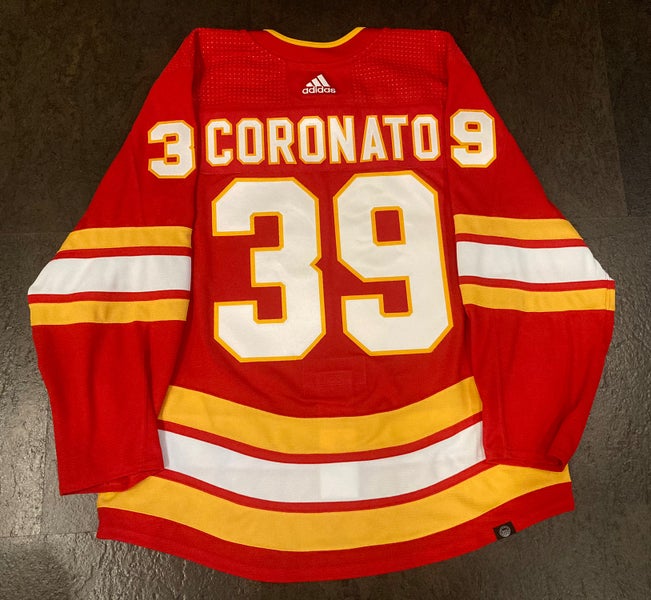 MiC Adidas On-Ice Calgary Flames CORONATO Retro Home Jersey Sz 56