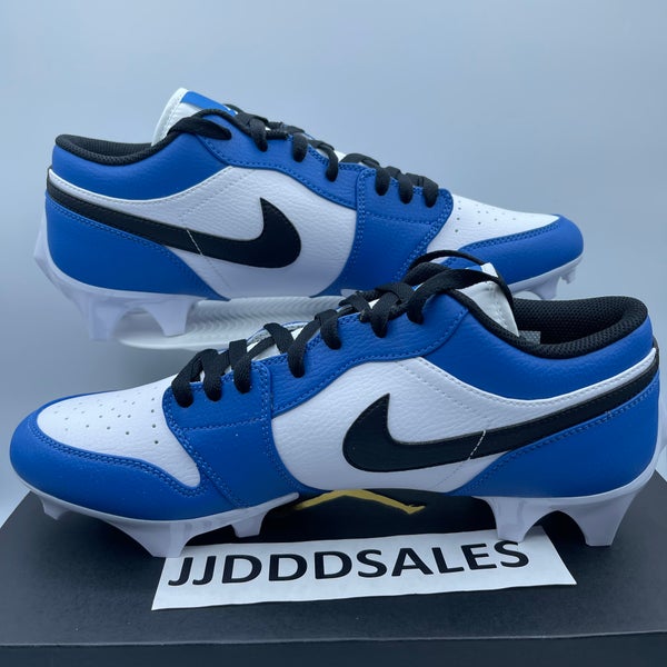 Nike Jordan 1 Low TD Football Cleats White Royal Blue FJ6245-104