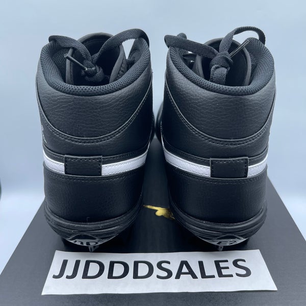 Nike Air Jordan 1 Mid TD Black White Football Cleats FJ6805-001