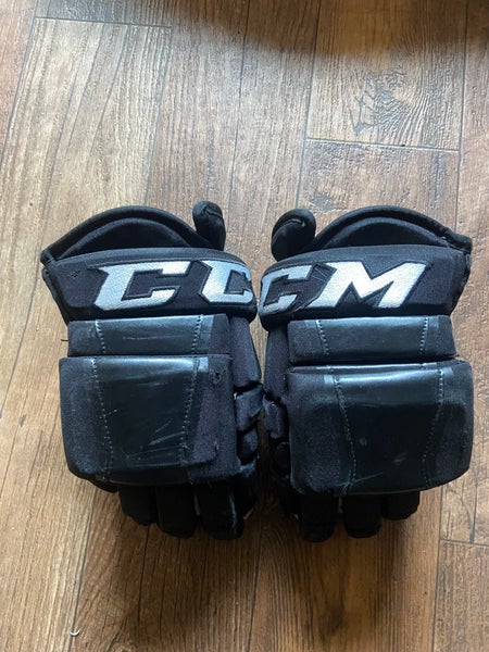 Used CCM HG97 Pro Stock Hockey Gloves 13" Black Stars