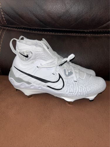 SZ 9 Nike Alpha Huarache NXT White Metal Baseball Cleats DJ6517-100 Men