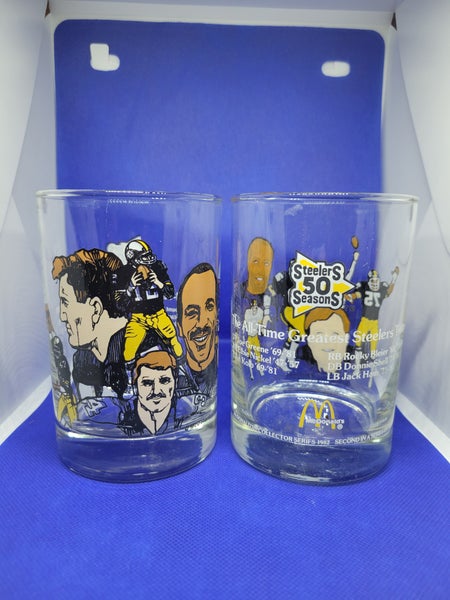 Pair Of McDonalds Pittsburgh Steelers 50 Seasons Collectible Glasses
