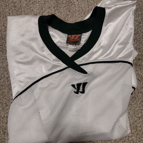 White Used Large Men's Warrior Lacrosse Jersey