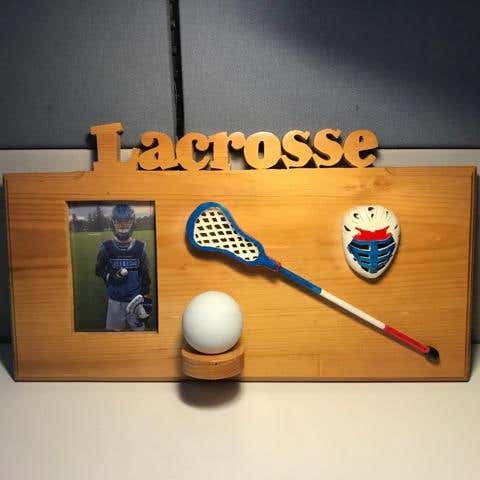 Lacrosse Game Ball Display w/ Picture Frame  Displays