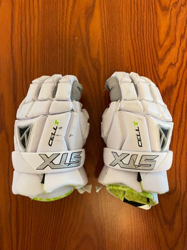 Used Player's STX Cell V Lacrosse Gloves Large
