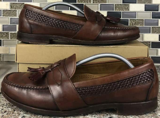 Footjoy Classics Men’s Moc Toe Slip On Tassel Loafers Woven Sz US 11.5 C Leather