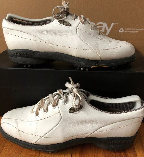 FootJoy Extra Comfort Golf Shoes Cleats White Black Shoe Trees 7M Women’s 98599
