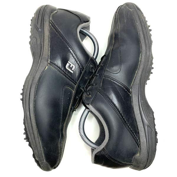 FootJoy GreenJoy Mens Size 9 M Black Leather Golf Shoes  display picture 3