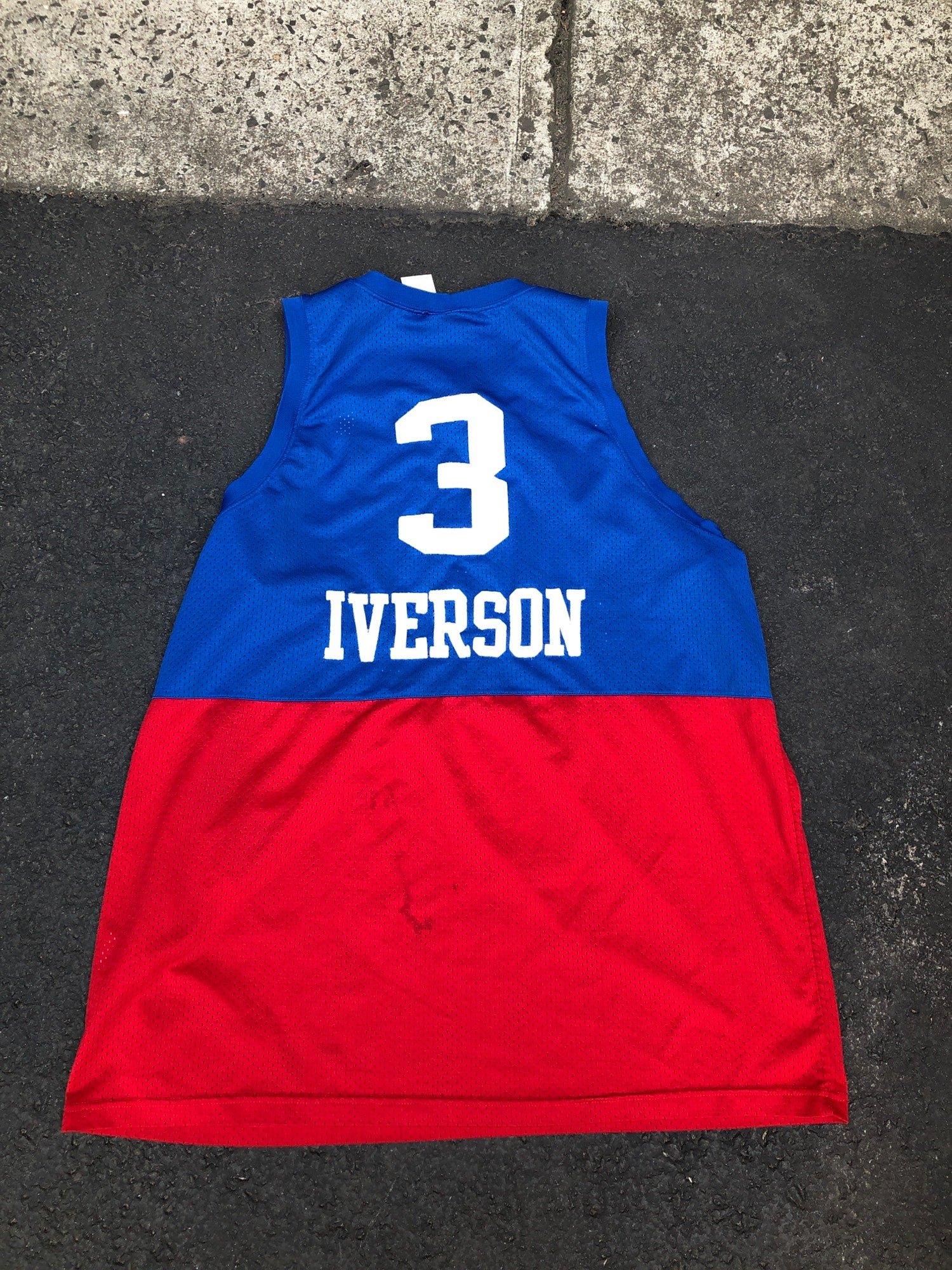 #3 (ALLEN IVERSON) GEORGETOWN HOYAS NCAA MEN JERSEY BLUE STARTER BASKETBALL  48 L