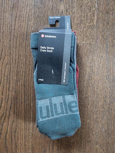 New Men's Lululemon Daily Stride Crew Socks - 3 pack - Large