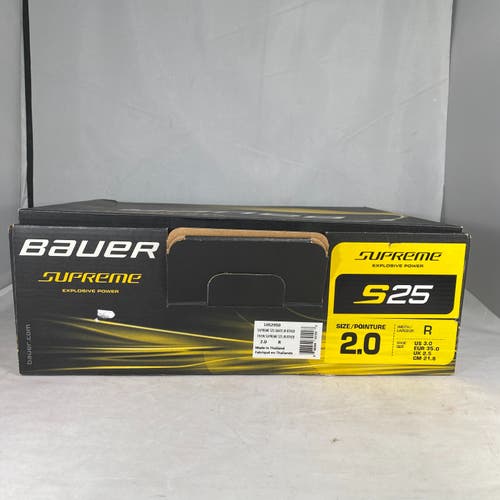 Junior New Bauer Supreme S25 Hockey Skates Regular Width Size 2