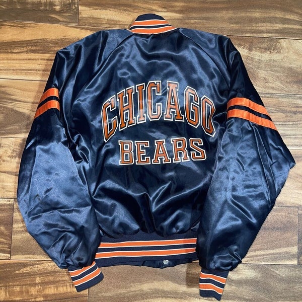 Starter Varsity Satin Navy Chicago Bears Line Up Jacket - Jackets