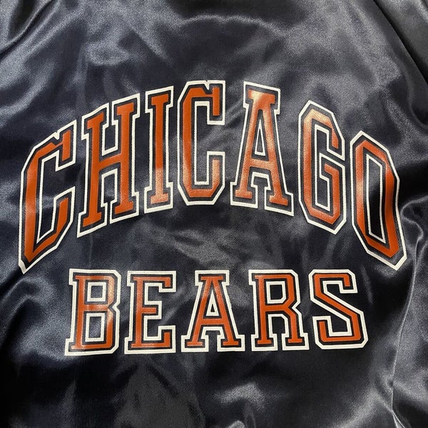 Vintage Chicago Bears Jacket Chalk Line Bomber Satin NFL Youth Kids Size  10/12