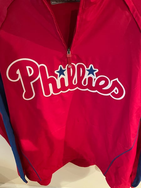Philadelphia Phillies Authentic Majestic Cool Base Pullover Jacket 1/4 Zip  S.
