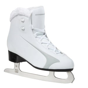 Winnwell Figure Ice Skates with Fur Collar White New Sizes 6-11