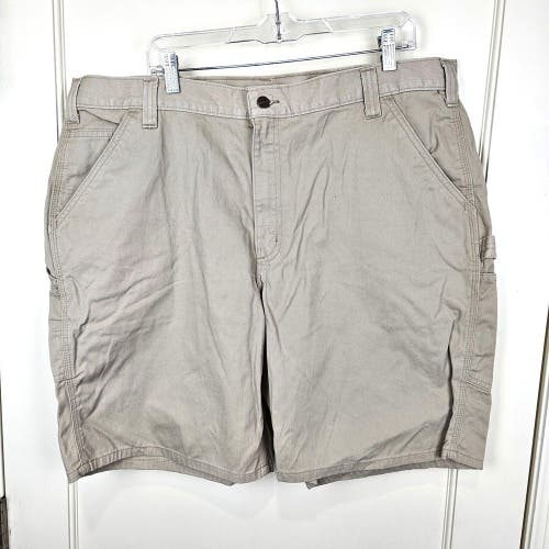 Carhartt Men's 42 x 10 Rugged Relaxed Fit Canvas Shorts Khaki Utility 100245-285