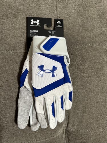 Under Armour Yard Batting Gloves White/blue Small