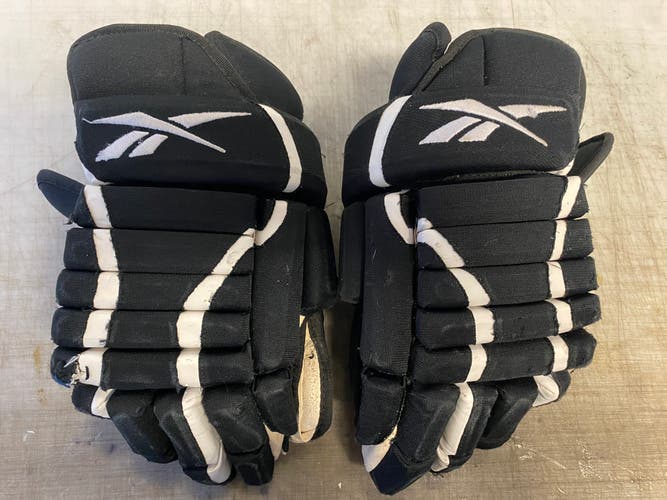Reebok 852 4 Roll Pro Stock Hockey Gloves 15" Black Penguins 4217