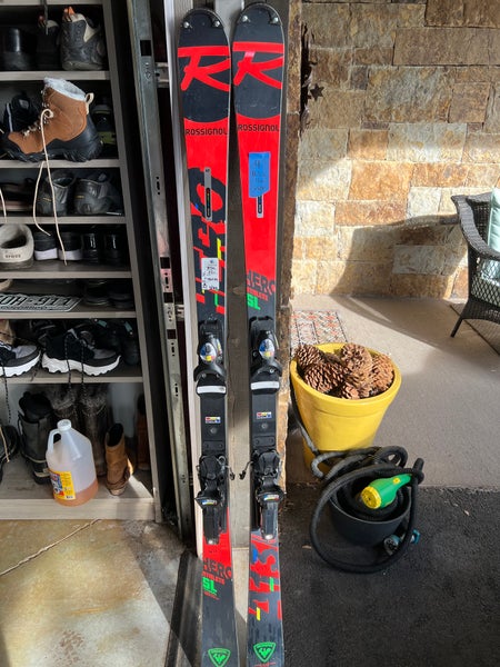 Used 165 cm Rossignol Hero FIS GS Pro Skis with Look SPX10