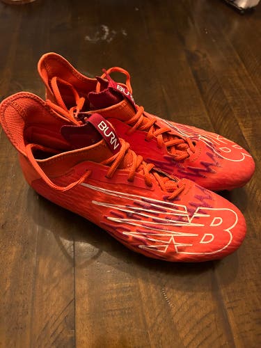 Red Men's Molded Cleats Mid Top Burn X Mid